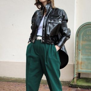 Opening Ceremony Hi-Lo Patent Leather Utility Jacket